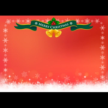 3種類のタイトルリボンと雪の結晶のクリスマスフレームのイラストとベクター