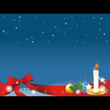 3種類の雪とリボンとキャンドルのクリスマス背景のイラストとベクター