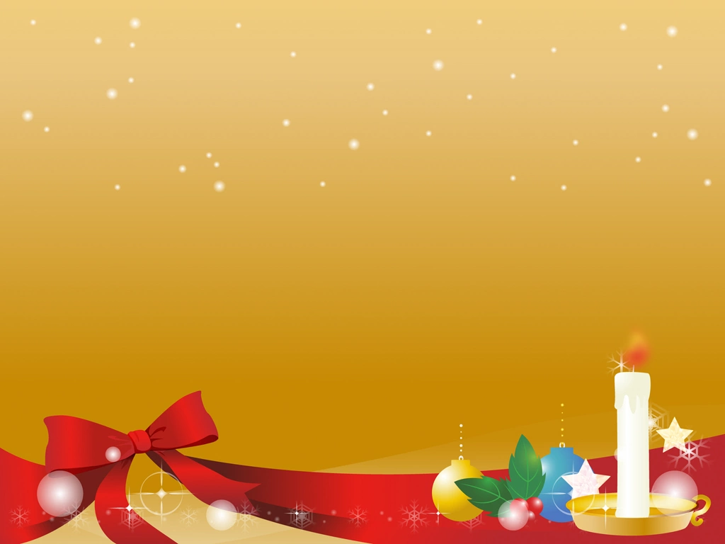 3種類の雪とリボンとキャンドルのクリスマス背景のイラストとベクター | 金色
