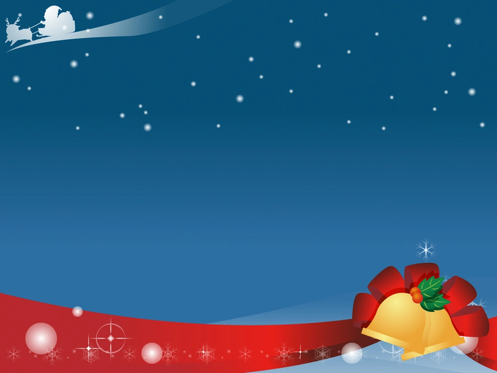 4種類の雪やベルやリボンなどのクリスマス背景のイラストとベクター | 青色