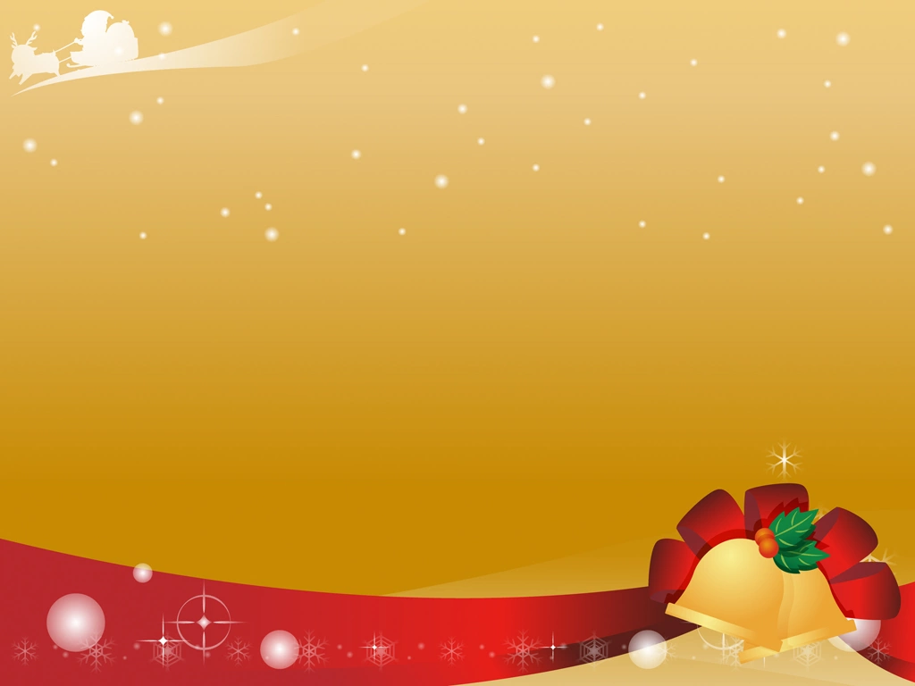 4種類の雪やベルやリボンなどのクリスマス背景のイラストとベクター | 金色