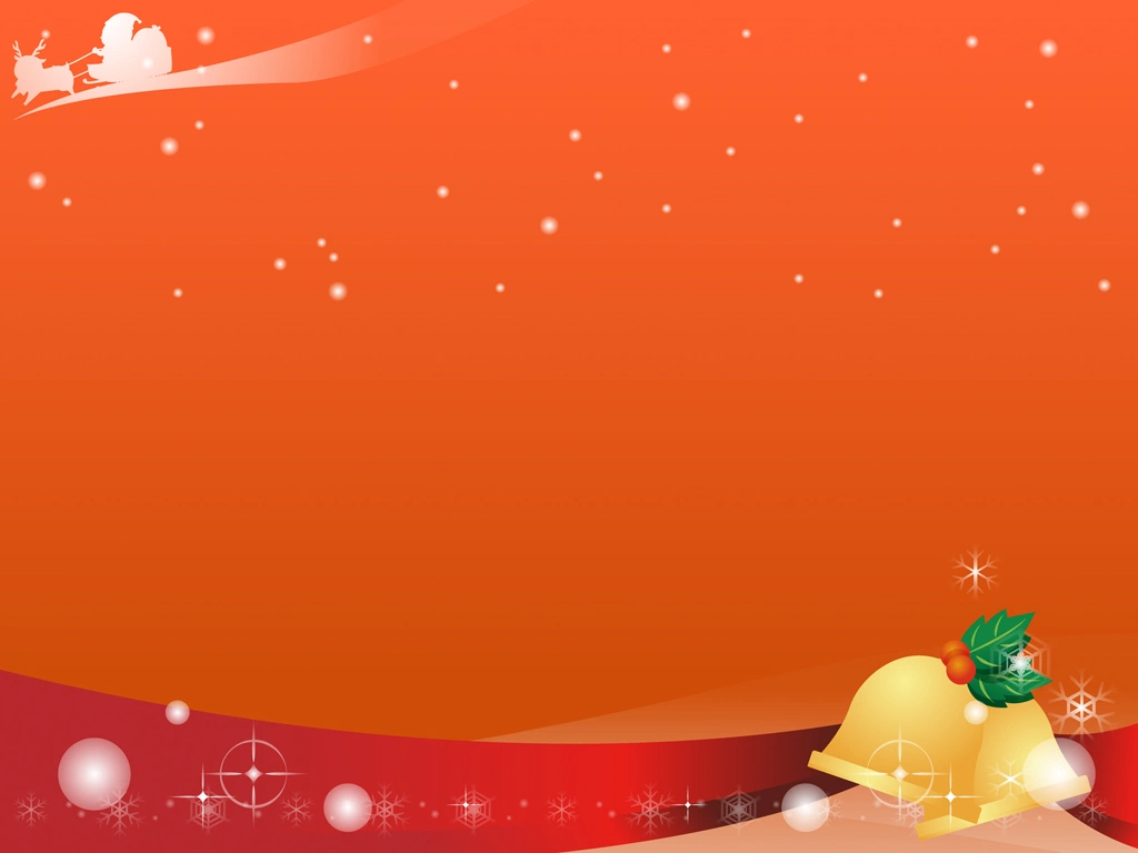 4種類の雪やベルやリボンなどのクリスマス背景のイラストとベクター | オレンジ色