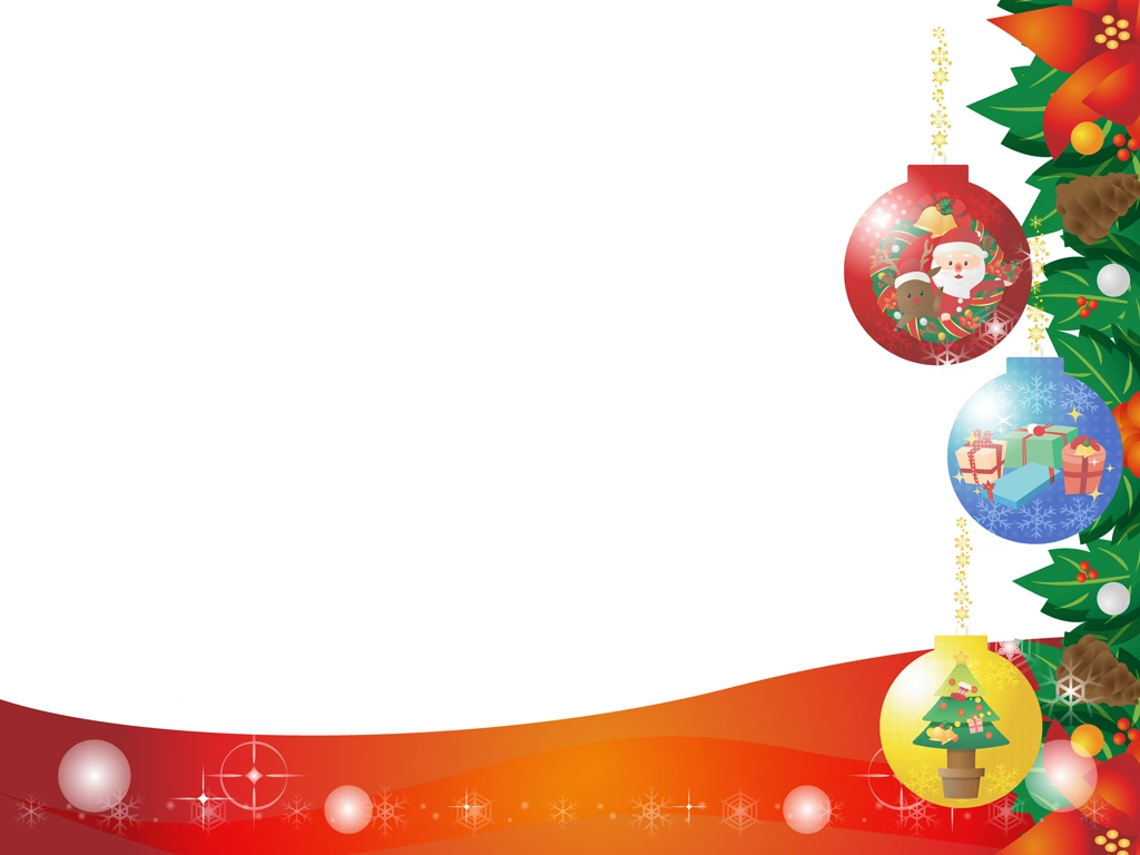 4種類の雪とオーナメントボールのクリスマス背景のイラストとベクター | 白色