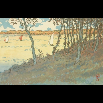 「ブルターニュ風景 ランシュー（サン＝ブリアック）」 アンリ・リヴィエール （1890年）