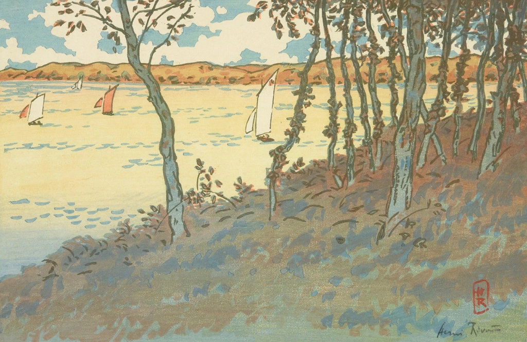 「ブルターニュ風景 ランシュー（サン＝ブリアック）」 アンリ・リヴィエール （1890年） | 2