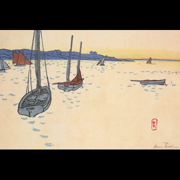 「ブルターニュ風景 ル・ベシェ（サン＝ブリアック港）」 アンリ・リヴィエール （1890年）