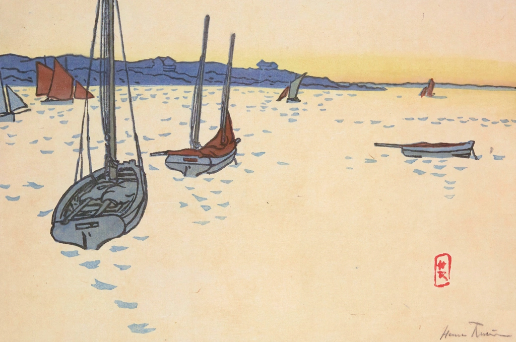 「ブルターニュ風景 ル・ベシェ（サン＝ブリアック港）」 アンリ・リヴィエール （1890年） | 1