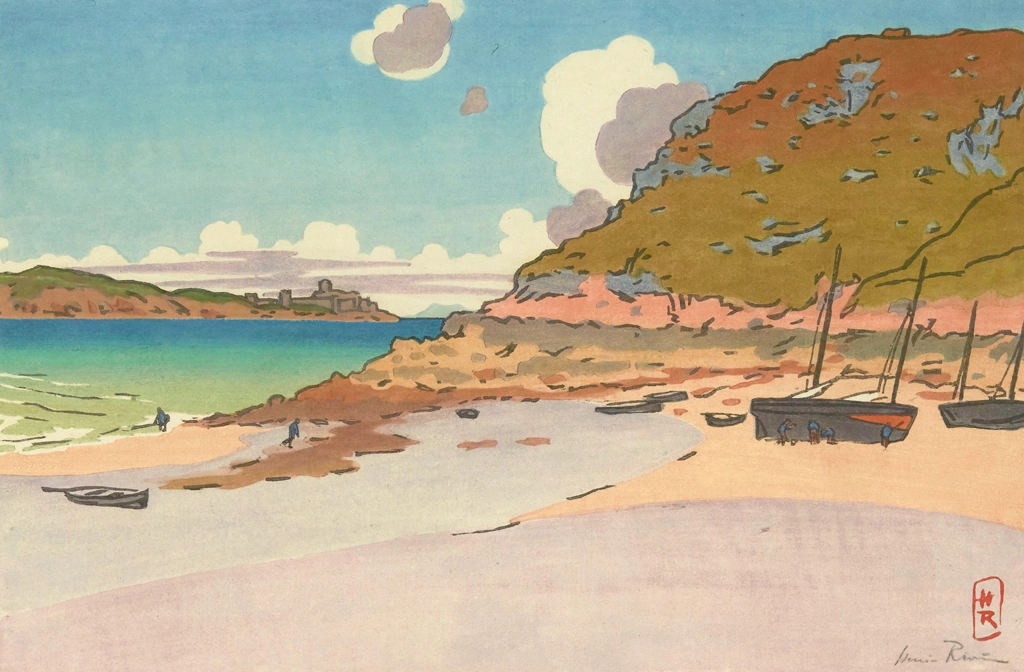 「ブルターニュ風景 ル・シャトリエとラ・ラット要塞（サン＝カスト）」 アンリ・リヴィエール （1891年） | 1