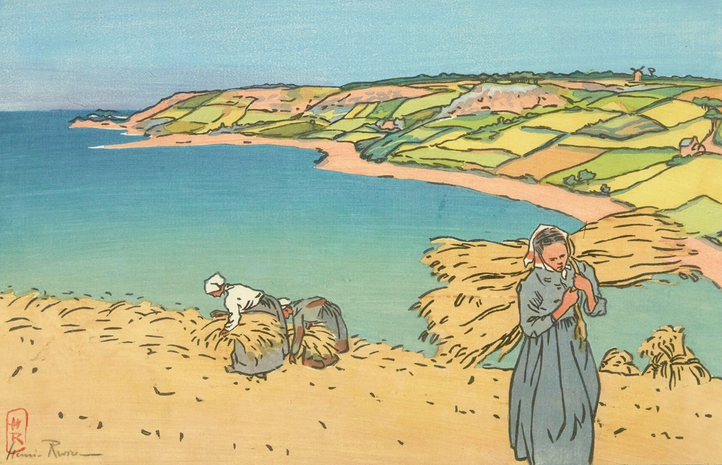 「ブルターニュ風景 ラネイ湾（ロギヴィ）」 アンリ・リヴィエール （1891年） | 1