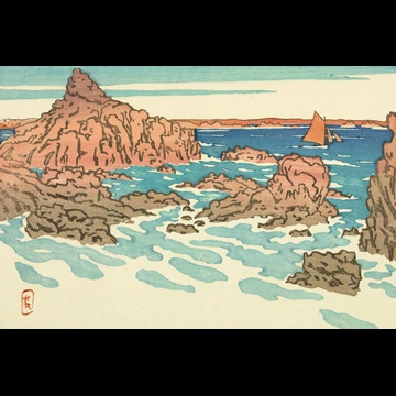 「ブルターニュ風景 ル・ペロン（サン＝ブリアック）」 アンリ・リヴィエール （1890年）