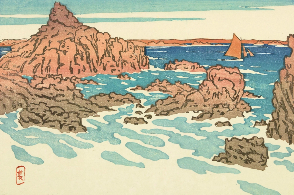 「ブルターニュ風景 ル・ペロン（サン＝ブリアック）」 アンリ・リヴィエール （1890年） | 1