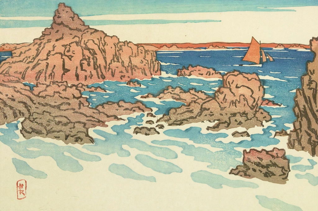 「ブルターニュ風景 ル・ペロン（サン＝ブリアック）」 アンリ・リヴィエール （1890年） | 2