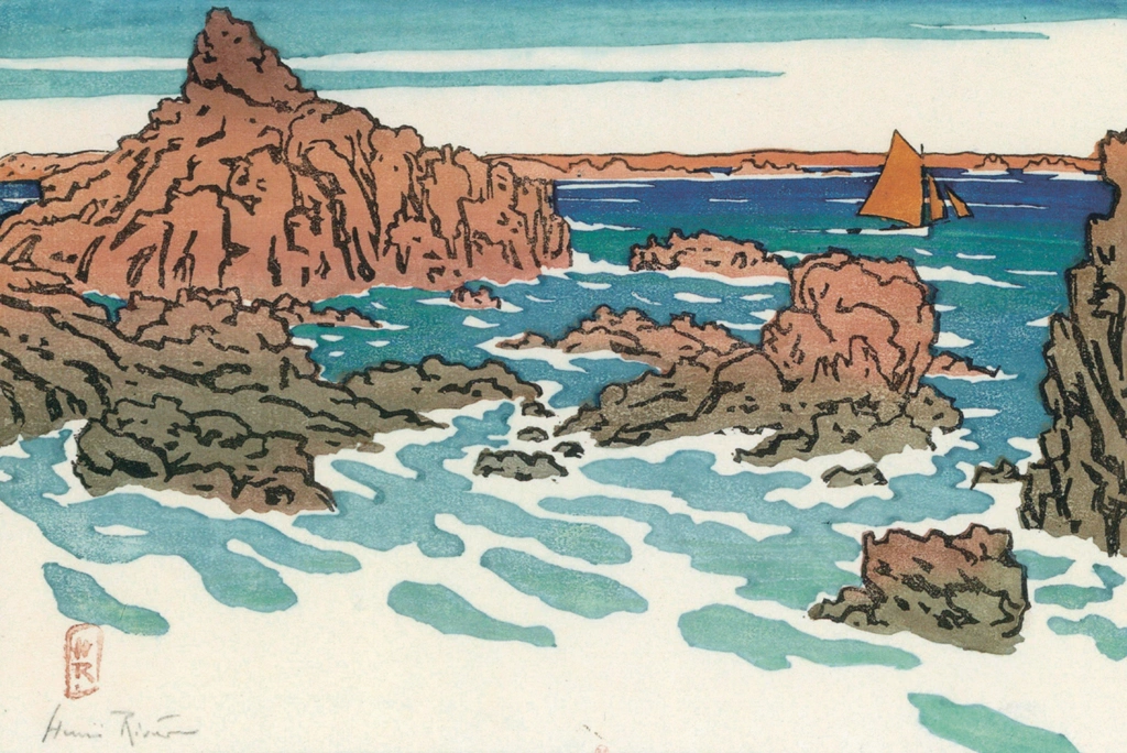 「ブルターニュ風景 ル・ペロン（サン＝ブリアック）」 アンリ・リヴィエール （1890年） | フランスの浮世絵師 アンリ・リヴィエール展より