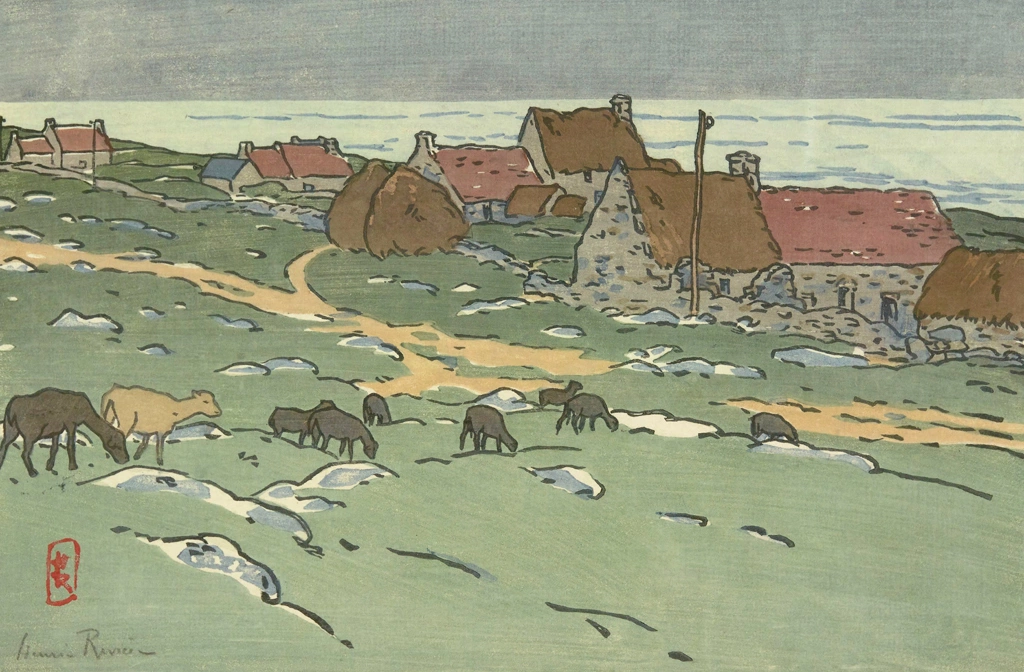 「ブルターニュ風景 クラテールの高原（プルマナック）」 アンリ・リヴィエール （1891年） | 1