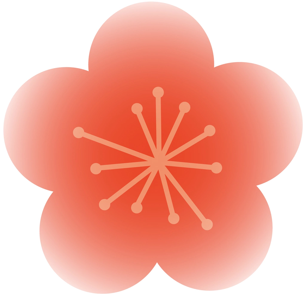 2種類の梅紋のイラストとベクター | 2