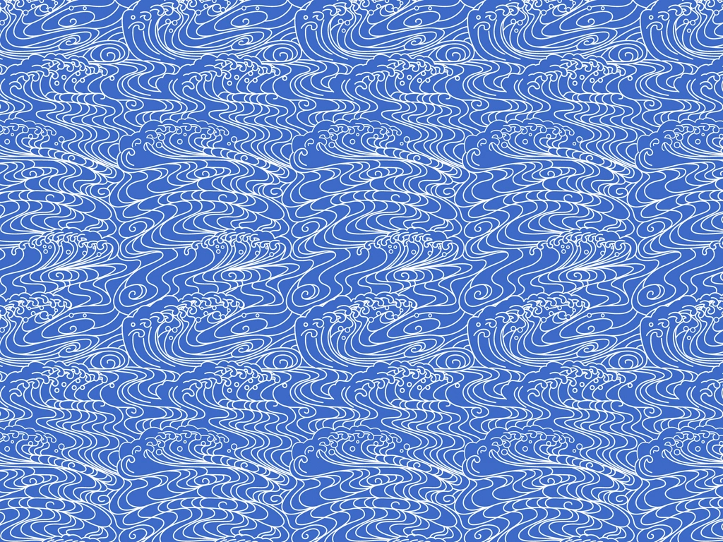5種類の波柄の背景イラストとベクター | 青色と白色