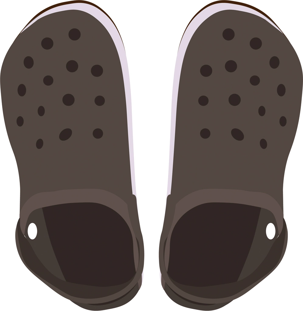 3種類のラバーサンダルのイラストとベクター | ダークブラウン