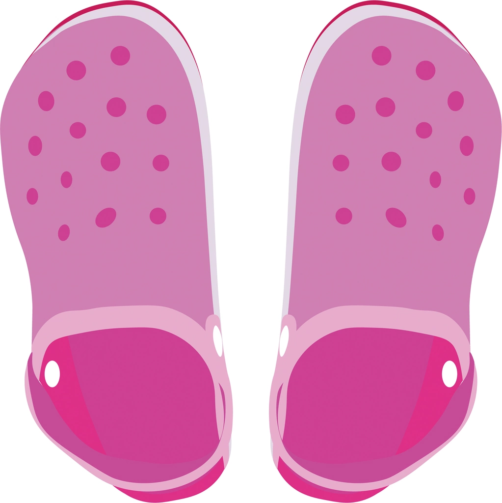 3種類のラバーサンダルのイラストとベクター | ピンク