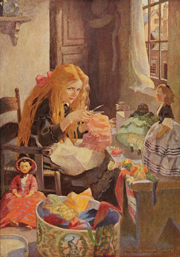 「ジェニー・レンは小さな人形の仕立て屋 （互いの友）」 ジェシー・ウィルコックス・スミス | ディケンズの子供たちより