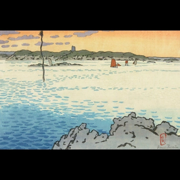 「ブルターニュ風景 レ・ゼビアン（サン＝ブリアック）」 アンリ・リヴィエール （1890年）