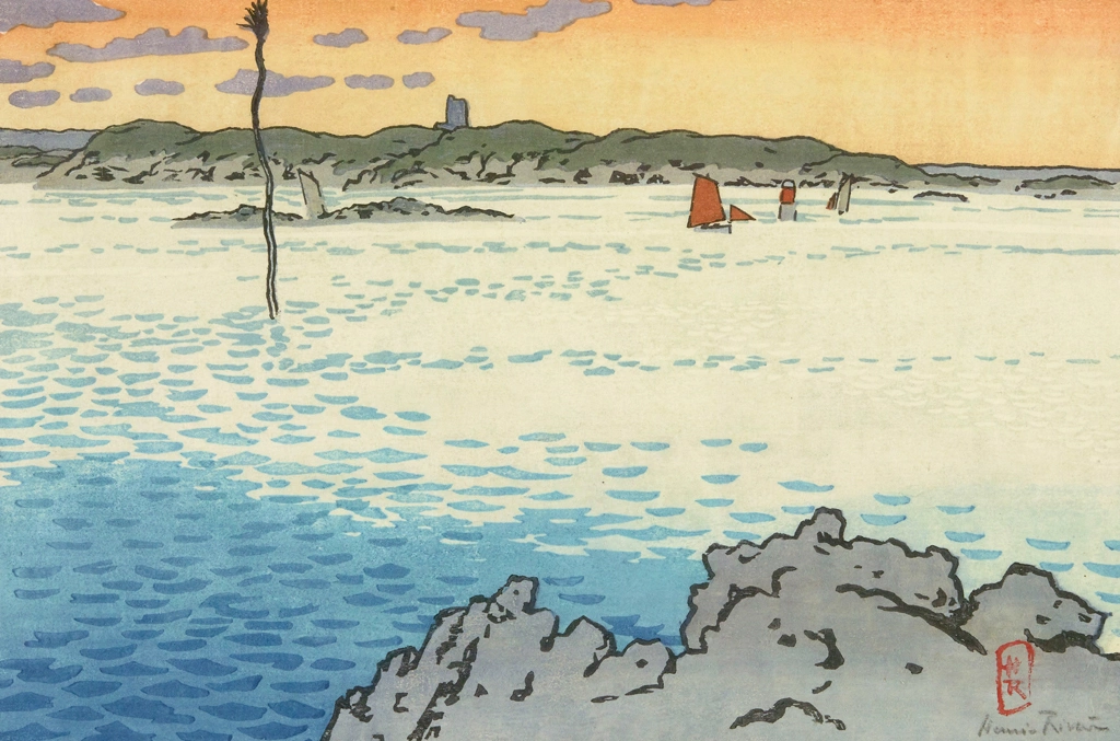 「ブルターニュ風景 レ・ゼビアン（サン＝ブリアック）」 アンリ・リヴィエール （1890年） | 1