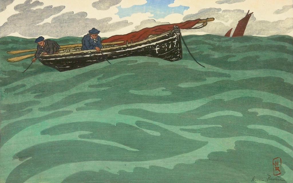 「ブルターニュ風景 海の漁師たち（サン＝ブリアック）」 アンリ・リヴィエール （1892-1914年） | 1