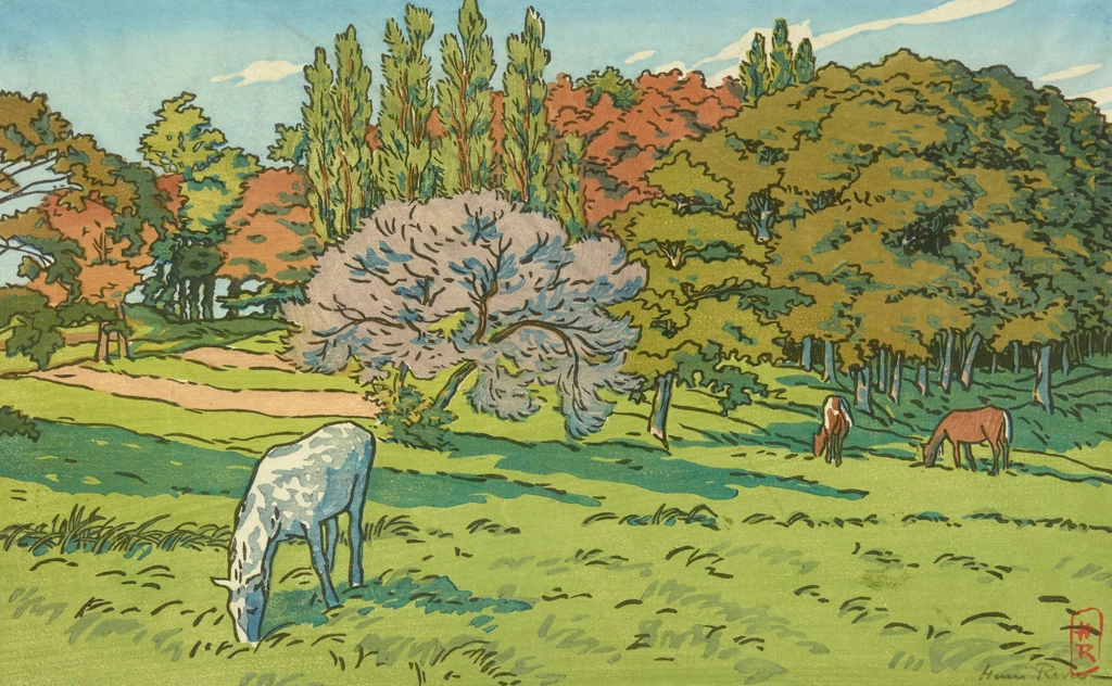 「ブルターニュ風景 ベレの小さな森（ドゥアルヌネ）」 アンリ・リヴィエール （1892年） | 1