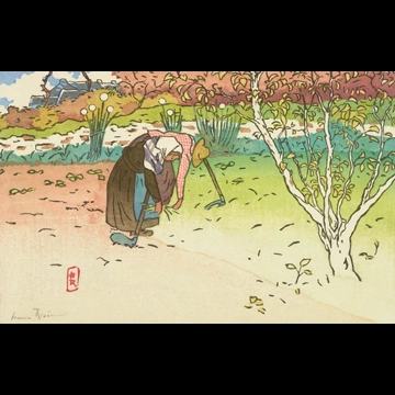 「ブルターニュ風景 ヴィル＝ユの菜園（サン＝ブリアック）」 アンリ・リヴィエール （1890年）