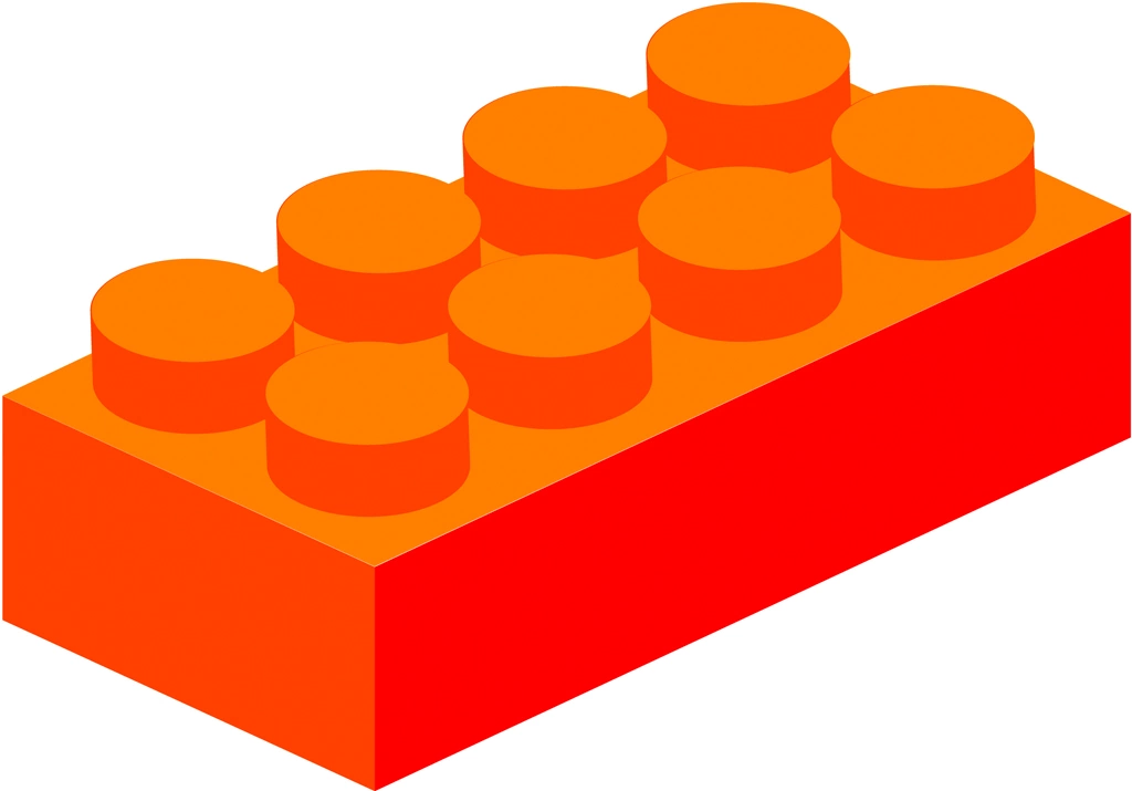4種類のブロック玩具のイラストとベクター | 赤色