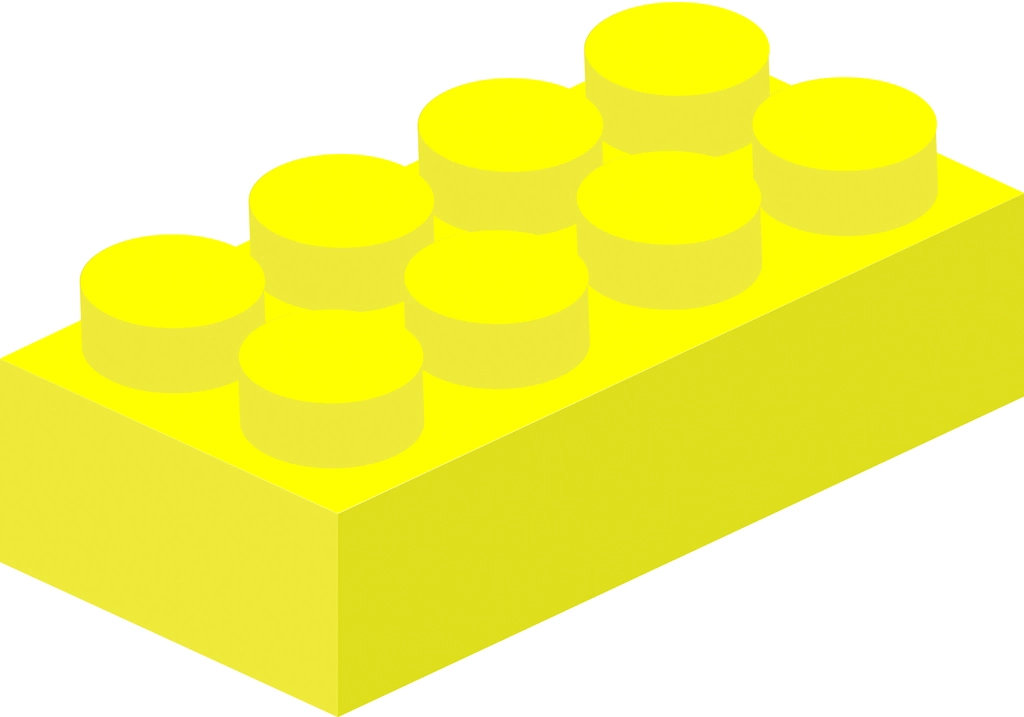 4種類のブロック玩具のイラストとベクター | 黄色