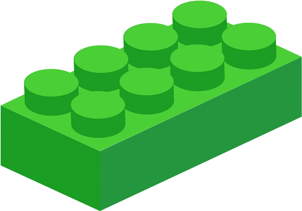 4種類のブロック玩具のイラストとベクター | 緑色