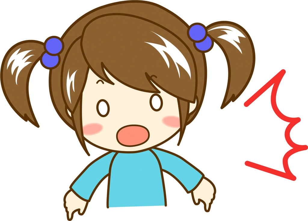 4種類の驚く女の子のイラストとベクター | 水色