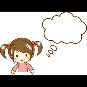 4種類の女の子と心の声のイラストとベクター