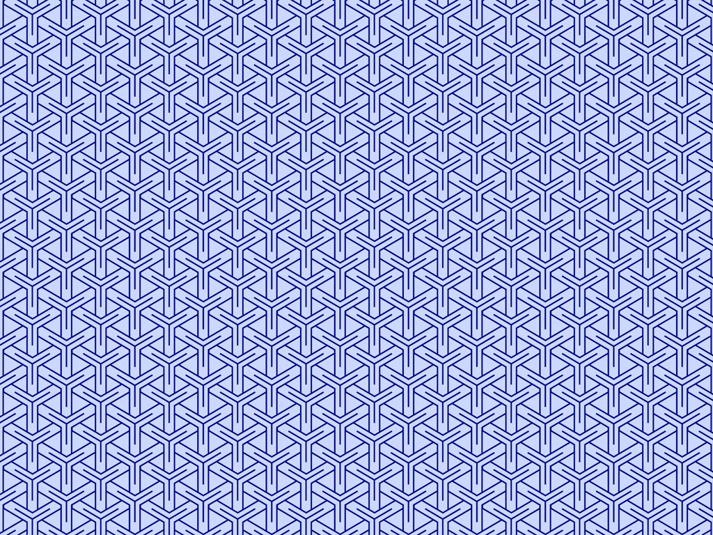 6種類の組亀甲模様の背景イラストとベクター | 青色と水色