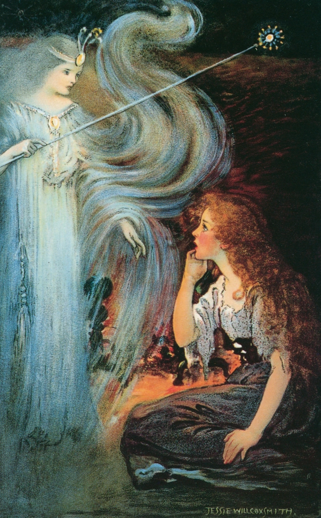 「シンデレラとガラスの靴」 ジェシー・ウィルコックス・スミス （1916年） | Jessie Willcox Smith: American Illustratorより