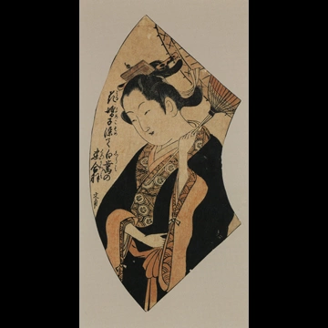 「黒合羽の女」 奥村政信 （1736-41年頃）