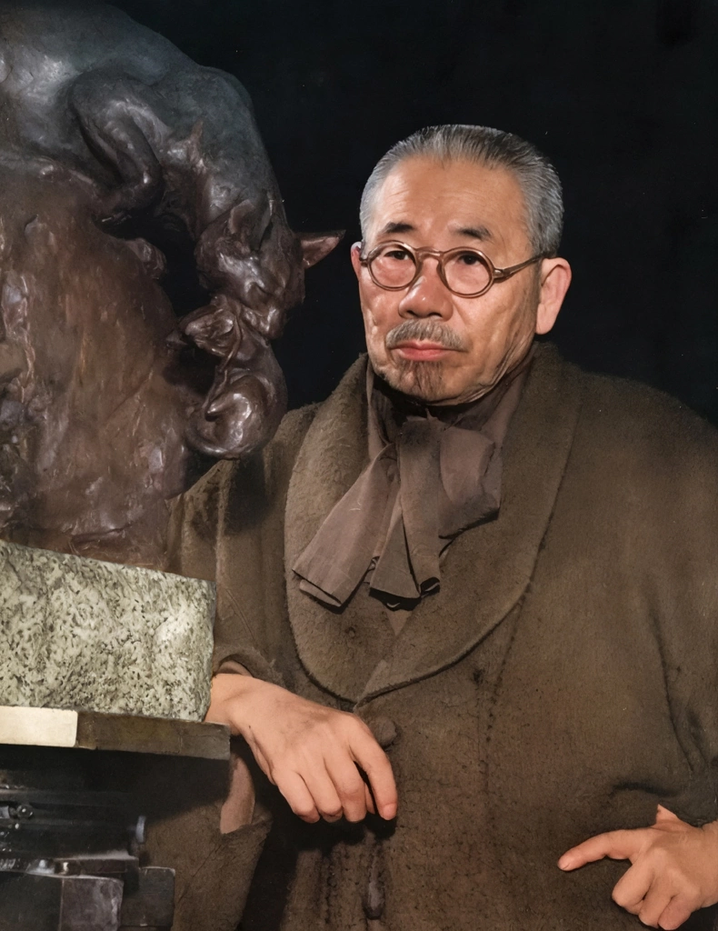 「朝倉文夫」 田村茂 | AIカラー化