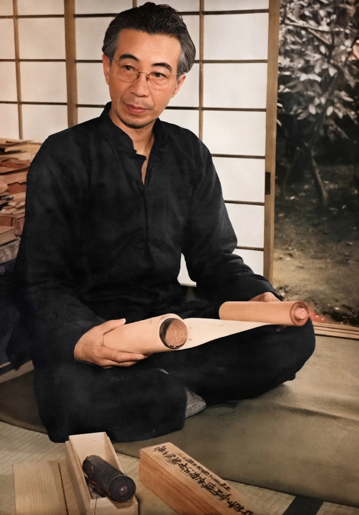 「大佛次郎」 田村茂 | AIカラー化