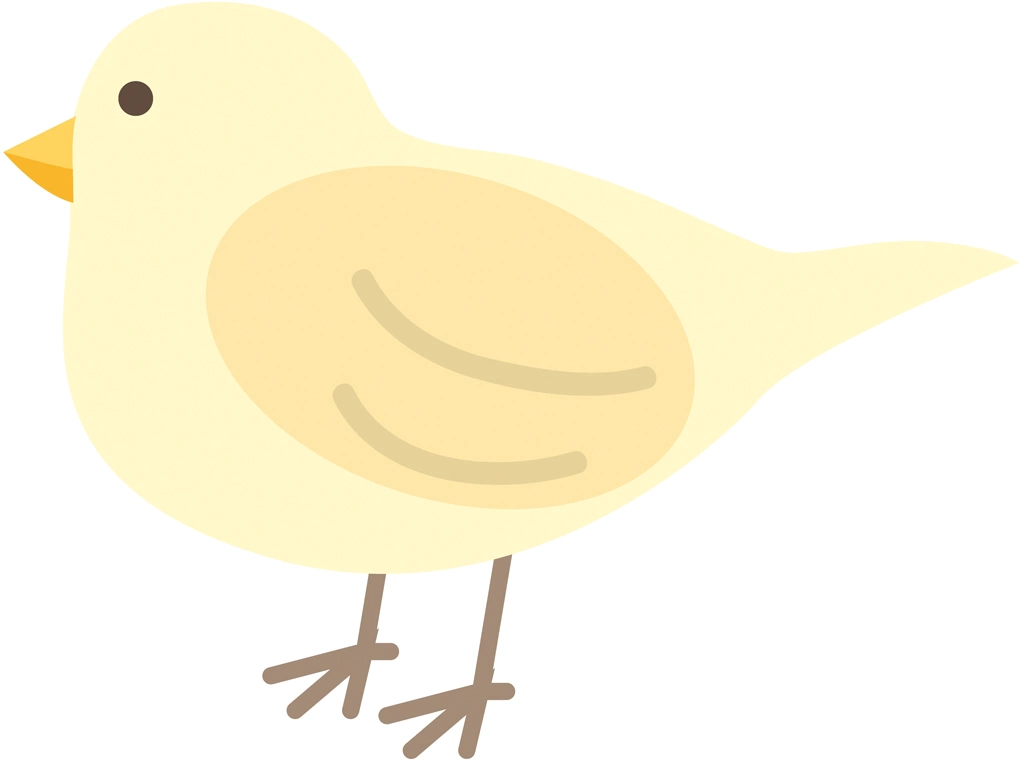 5種類の横を向いた鳥のイラストとベクター | 黄色
