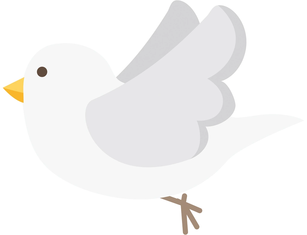 5種類の飛んでいる鳥のイラストとベクター | 白色