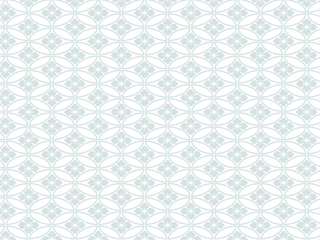 6種類の七宝と花菱文様の背景イラストとベクター | 白色と灰緑色