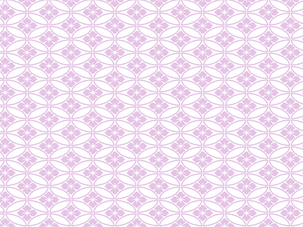 6種類の七宝と花菱文様の背景イラストとベクター | 白色とピンク色
