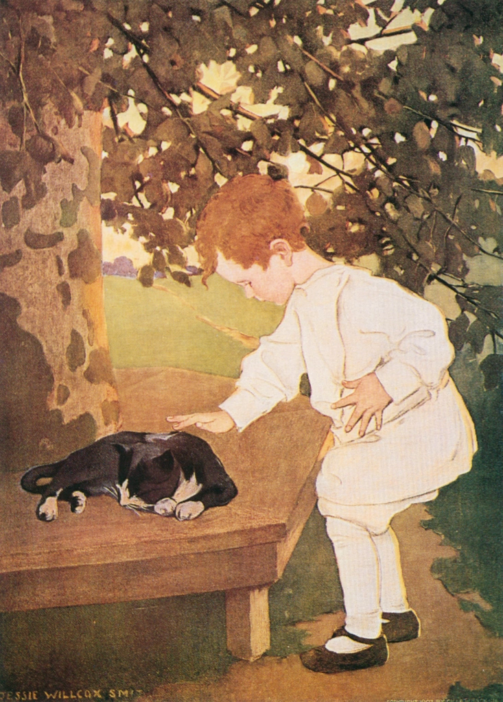 「触覚 （The Five Senses）」 ジェシー・ウィルコックス・スミス （1911年） | Jessie Willcox Smith: American Illustratorより