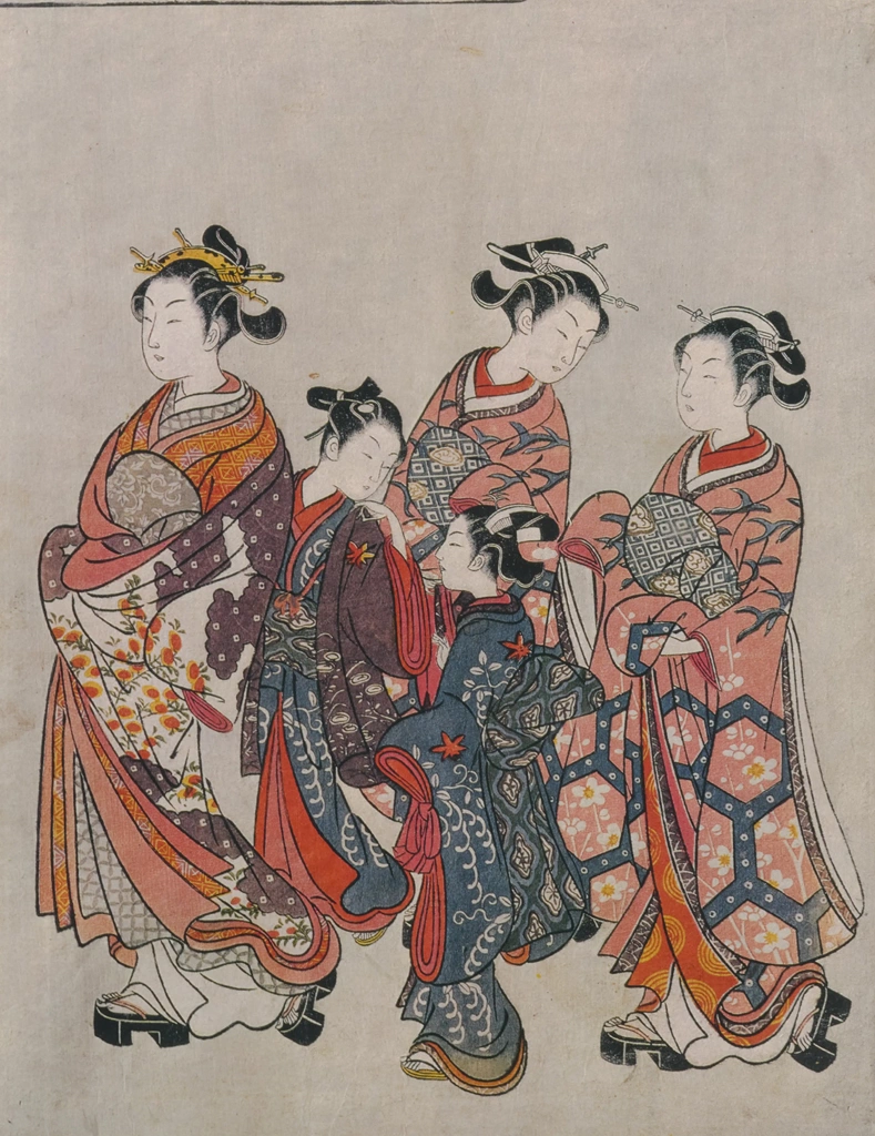 「花魁道中」 鈴木春信 （1764-72年） | 在外秘宝 欧米収蔵浮世絵集成 鈴木春信より