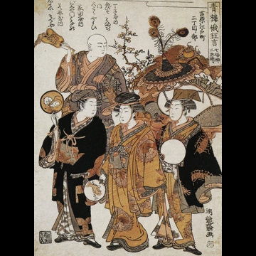 「青楼俄狂言 七福神 吉原江戸町二丁目ノ部」 礒田湖龍斎 （1784年頃）
