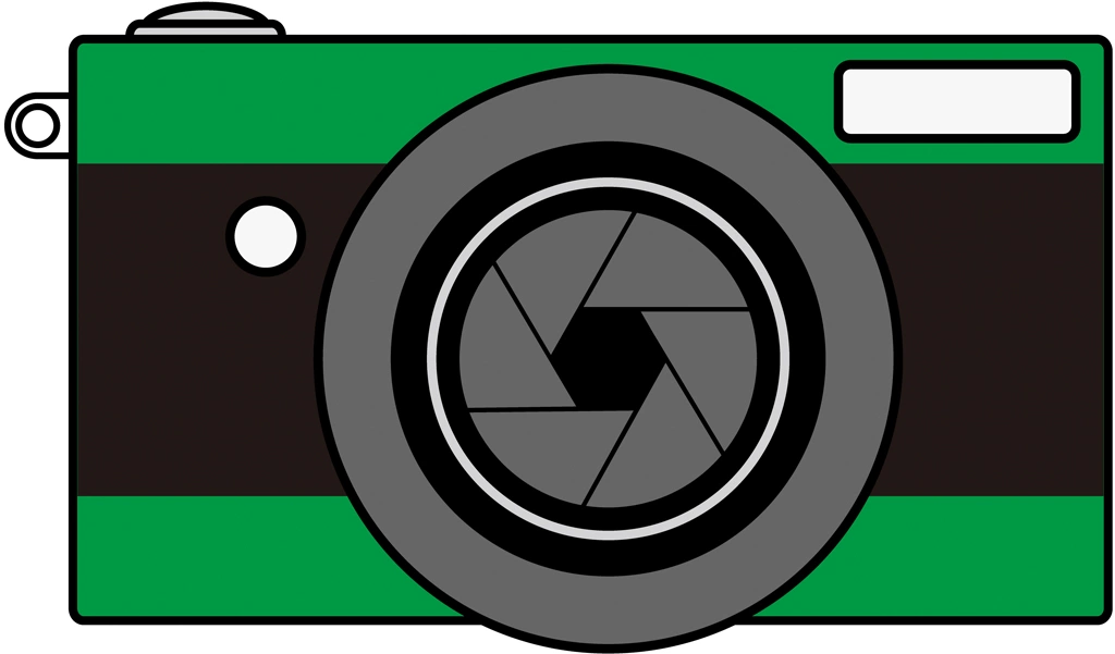 6種類のカメラのイラストとベクター | 緑色
