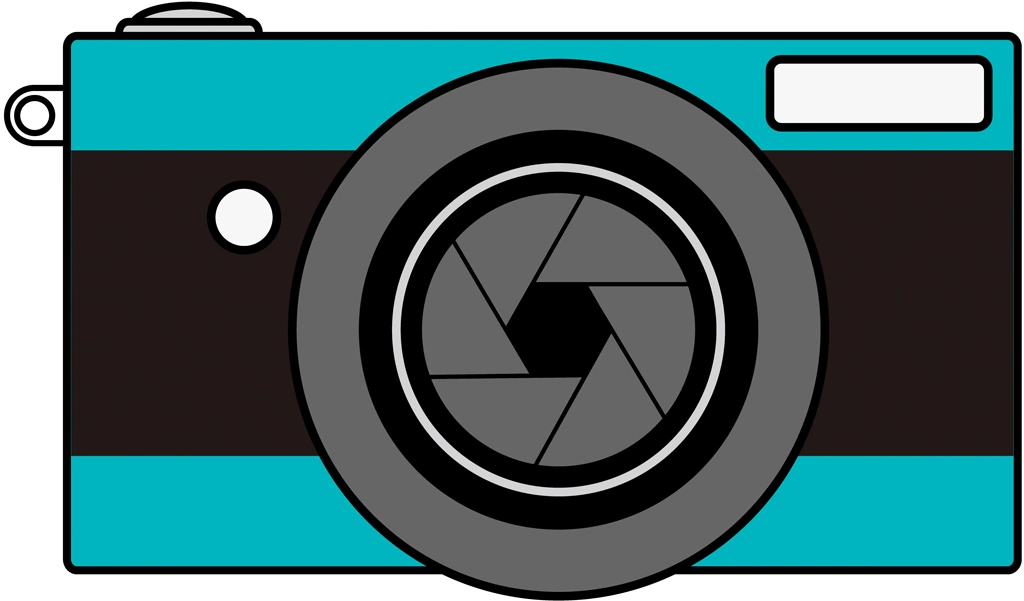 6種類のカメラのイラストとベクター | 水色