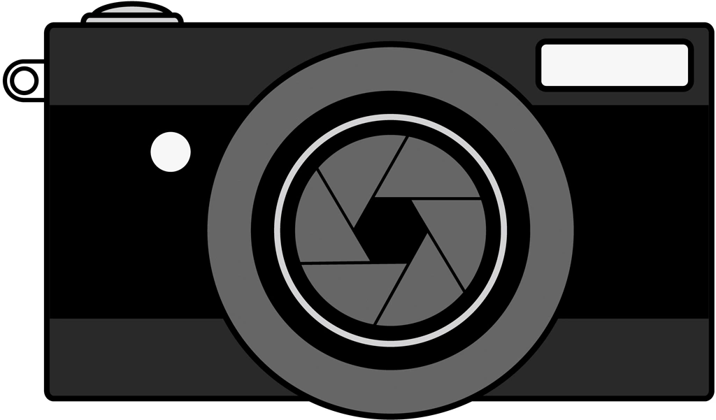 6種類のカメラのイラストとベクター | 黒色