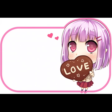 3種類のバレンタインデーの日の少女のイラスト