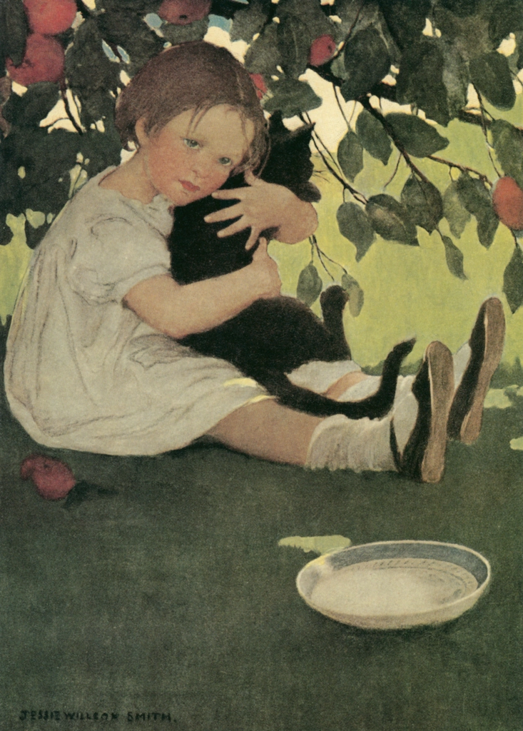 「私は小さな猫ちゃんが大好き （A Child’s Book of Old Verses）」 ジェシー・ウィルコックス・スミス （1910年） | The Jessie Willcox Smith Poster Bookより